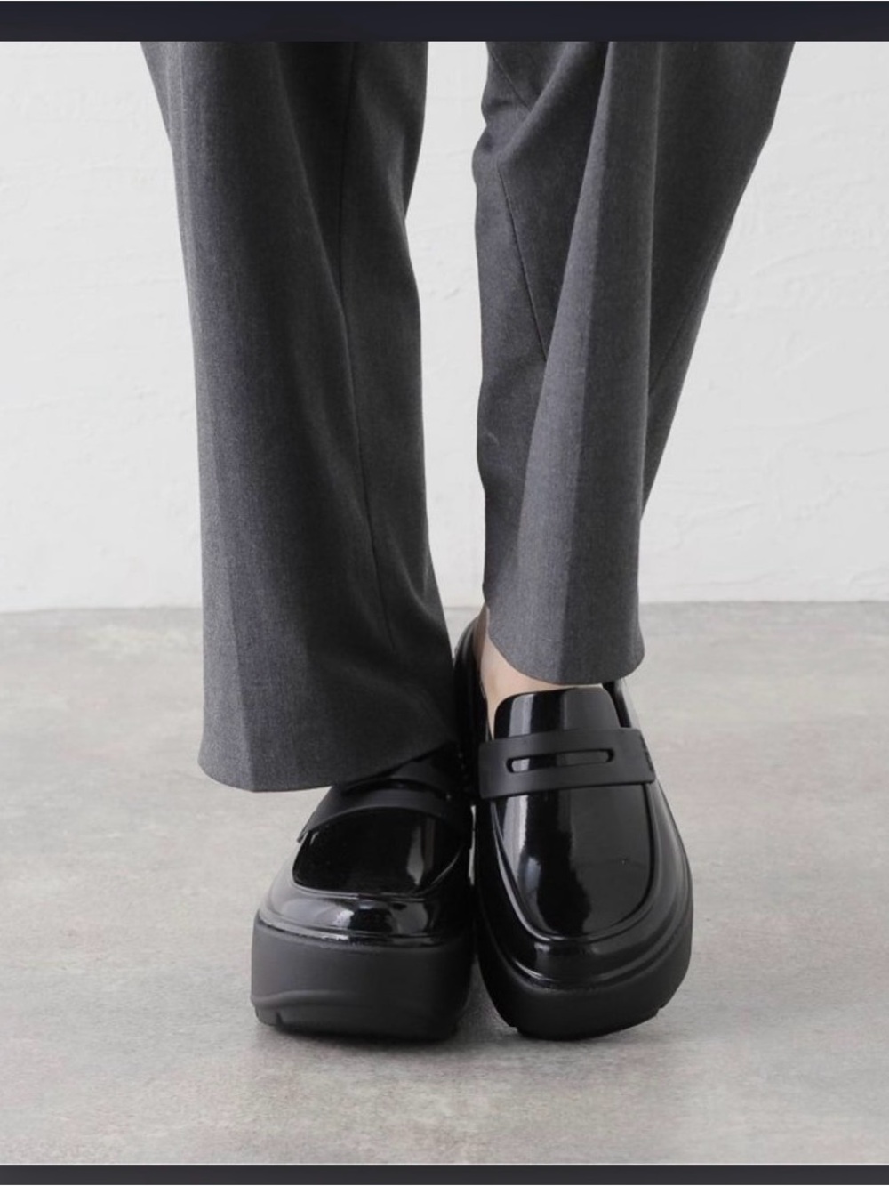 CROCS Black Patent Platform Mary Jane Loafers - Picture 9 of 12